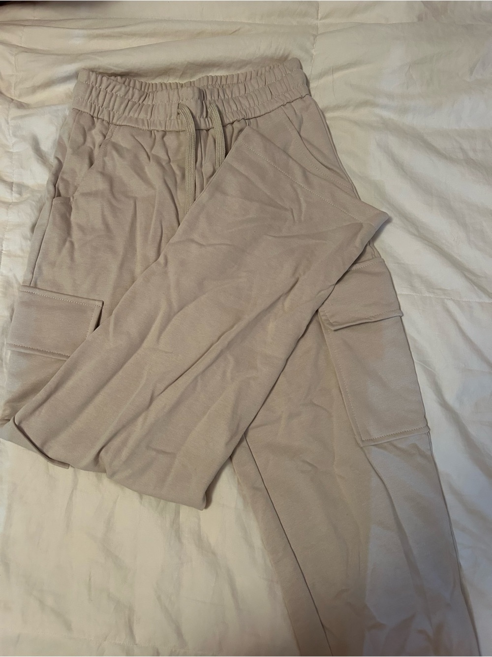 Lost Kids Beige Cargo Sweatpants